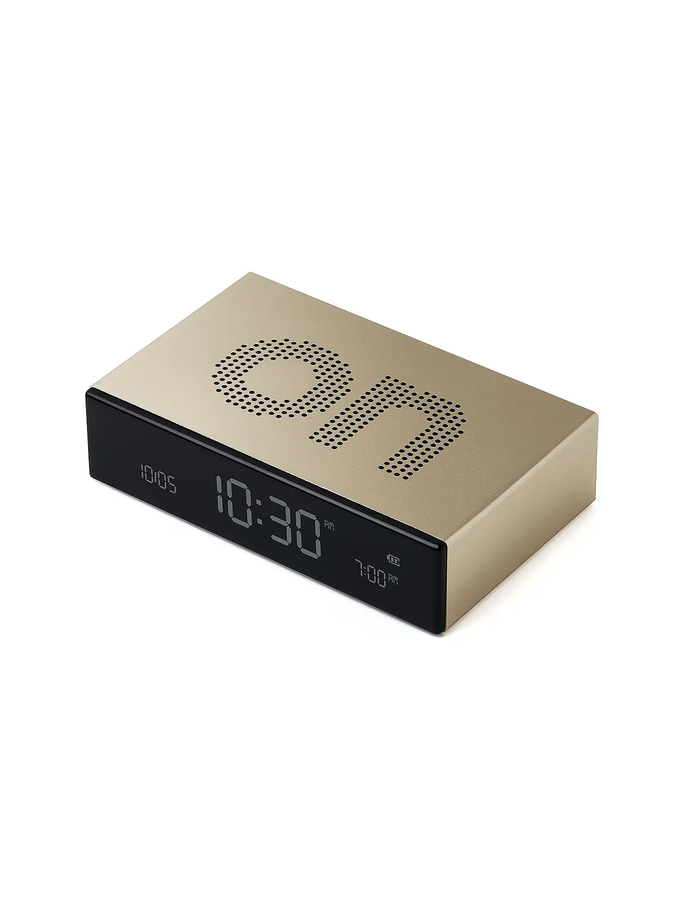 LEXON | Wecker FLIP PREMIUM 10x6,5cm Gun Metal | gold